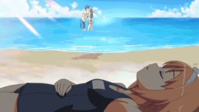 Lovers having sex in the ocean (Hentai- Tropical Kiss)